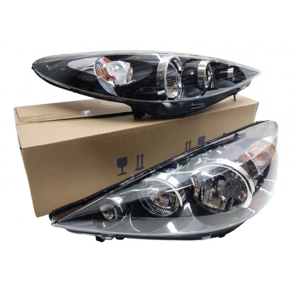 Par Farol Peugeot 207 2009 2010 2011 2012 Máscara Negra  Esquerdo