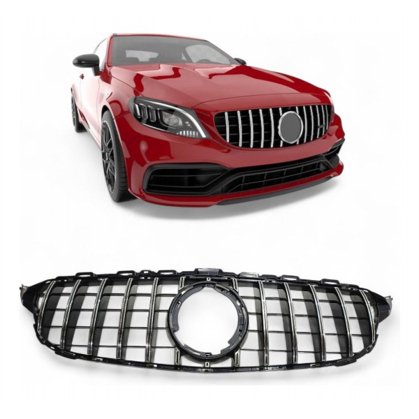 Grade Dianteira Mercedes C180 C200 C250 C300 2015 A 2021 Cromado Brilhante