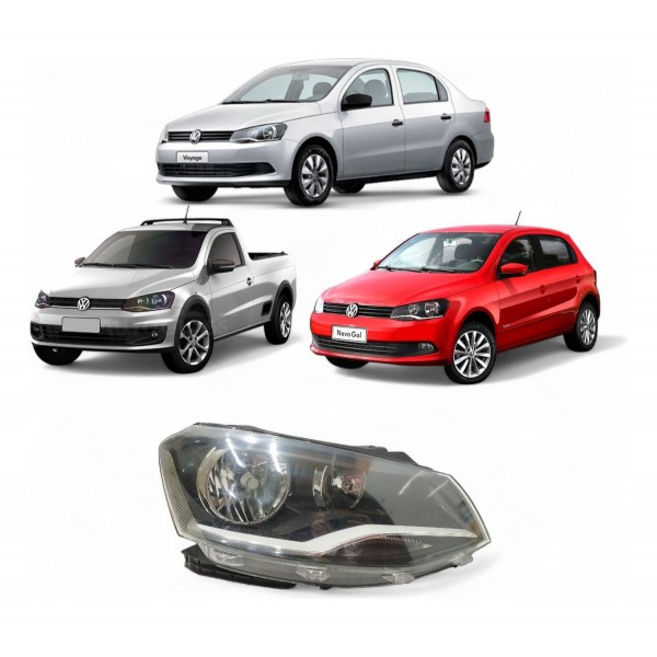 Farol Direito Duplo Vw Gol Voyage Saveiro 2013 2014 2015