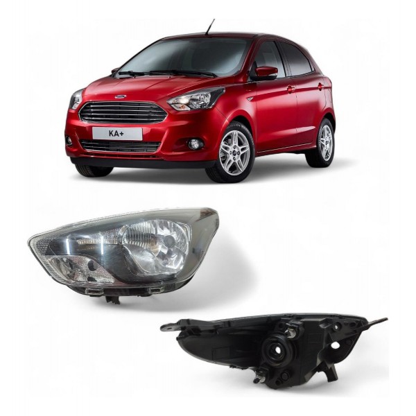Farol Esquerdo Ford Ka 2014 2015 A 2019 Máscara Negra