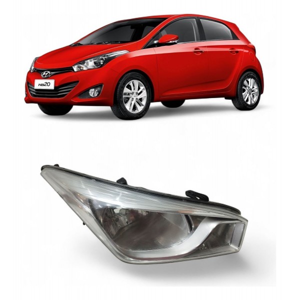 Farol Direito Hyundai Hb20 2012 2013 2014 A 2019 Cromado