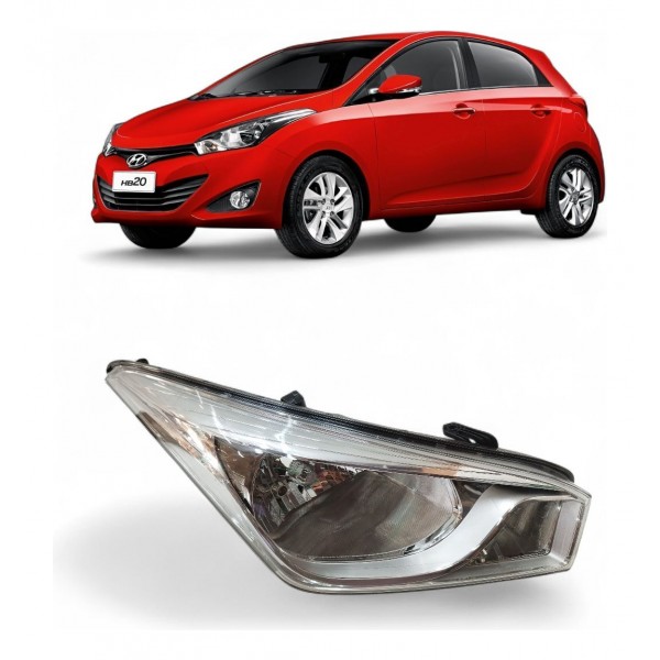 Farol Direito Hyundai Hb20 2012 2013 2014 A 2019 Cromado