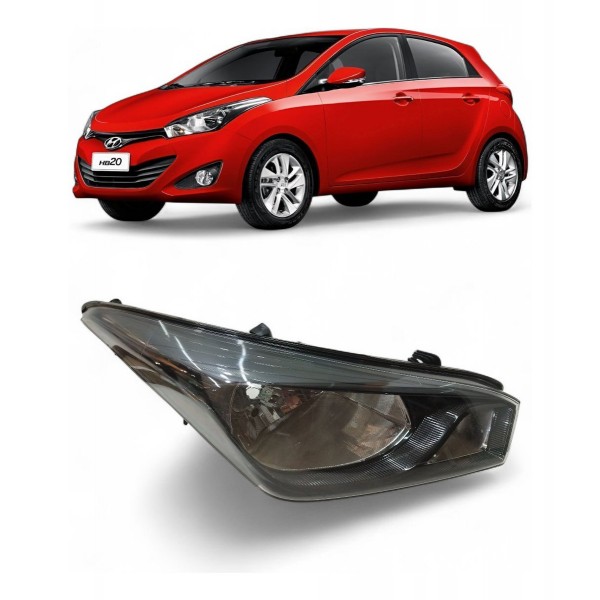 Farol Direito Hyundai Hb20 2012 2013 A 2019 Máscara Negra