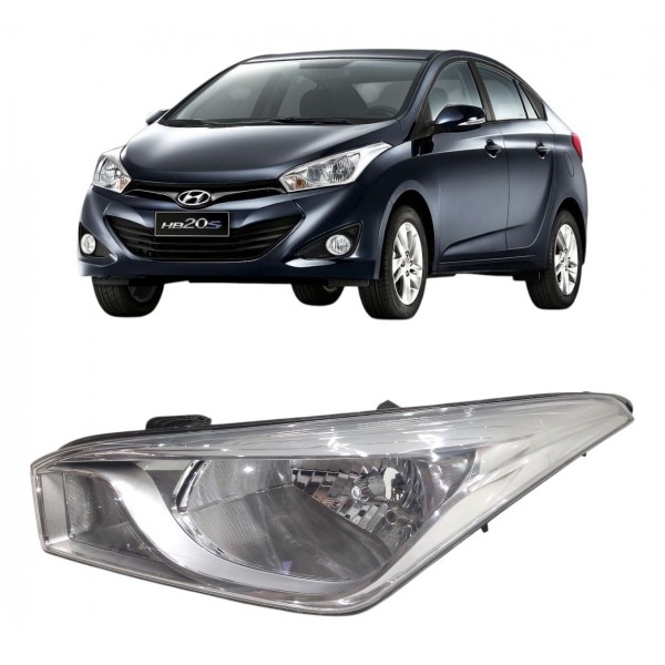 Farol Esquerdo Hyundai Hb20 2012 2013 A 2019 Cromado