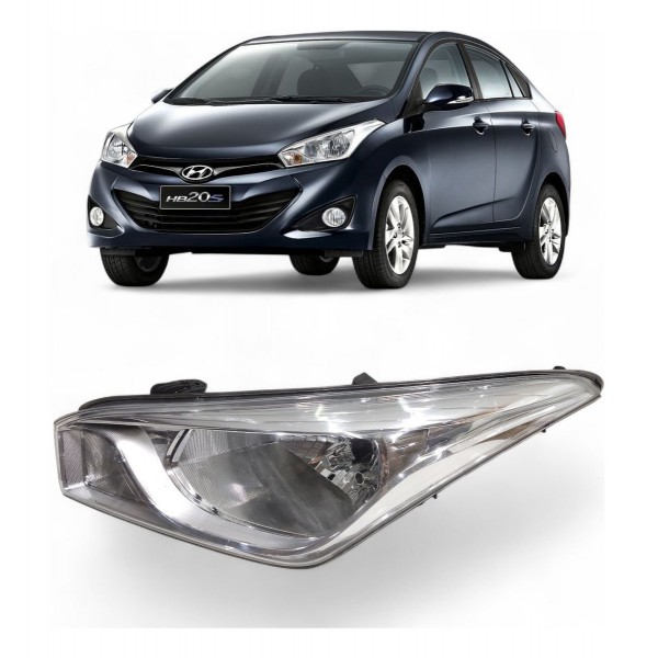 Farol Esquerdo Hyundai Hb20 2012 2013 A 2019 Cromado