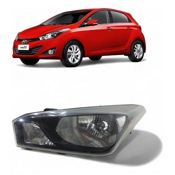 Farol Esquerdo Hyundai Hb20 2012 2013 A 2019 Máscara Negra