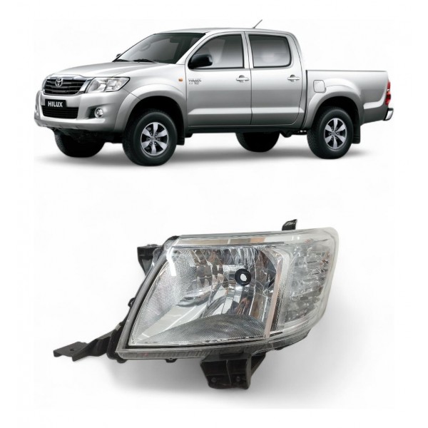 Farol Esquerdo Toyota Hilux 2012 2013 2014 Cromado Detalhe