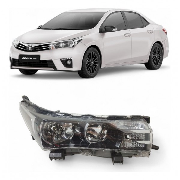 Farol Direito Toyota Corolla 2015 2016 2017 Máscara Negra