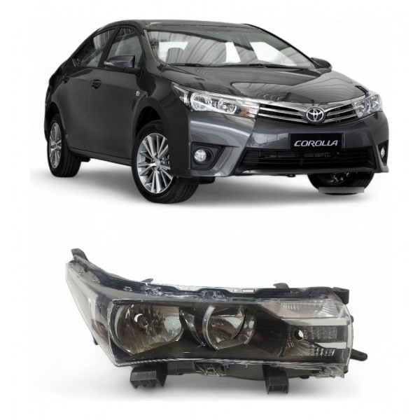 Farol Direito Toyota Corolla 2015 2016 2017 Máscara Negra