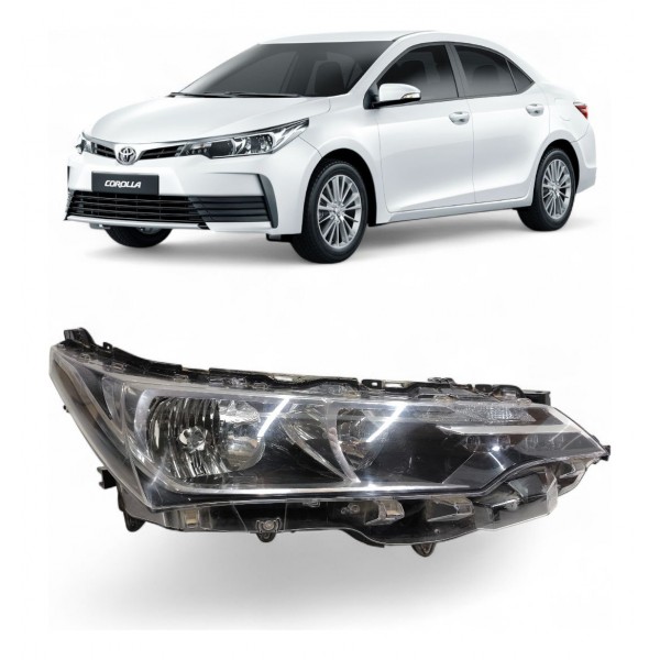 Farol Direito Toyota Corolla 2018 2019 Máscara Negra Led