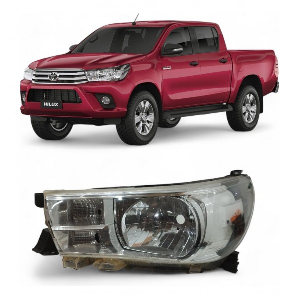 Farol Esquerdo Toyota Hilux 2016 2017 2018 2019 2020 Cromado