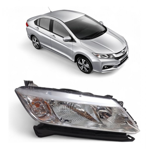 Farol Direito Honda City 2015 2016 2017 Cromado Original
