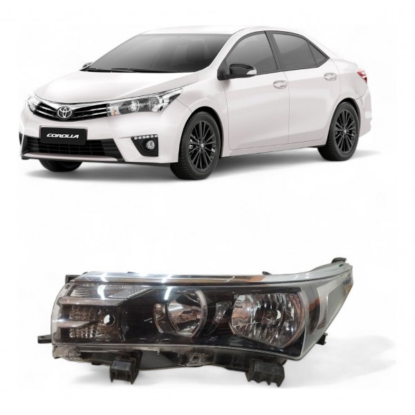 Farol Esquerdo Toyota Corolla 2015 2016 2017 Máscara Negra