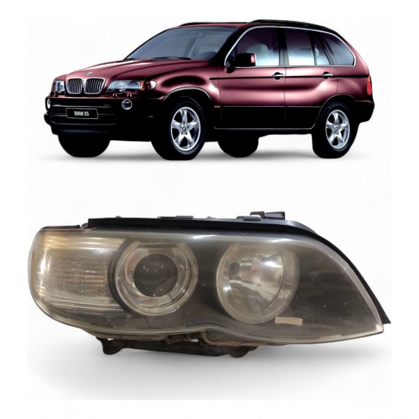 Farol Direito Bmw X5 2000 2001 2002 2003 2004 A 2008 Detalhe