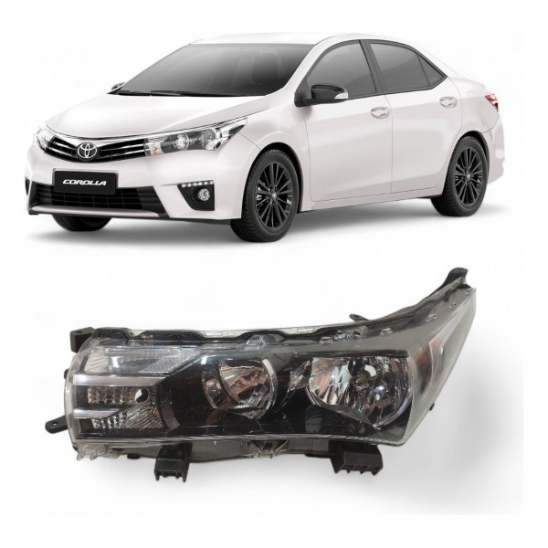 Farol Esquerdo Toyota Corolla 2015 2016 2017 Máscara Negra