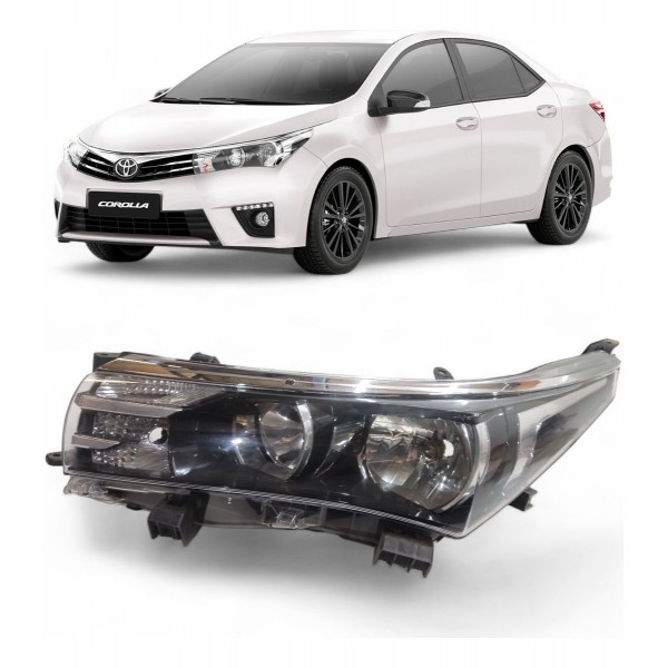 Farol Esquerdo Toyota Corolla 2015 2016 2017 Máscara Negra