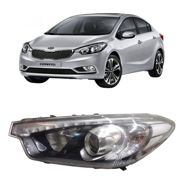 Farol Esquerdo Kia Cerato 2014 2015 2016 Foco Duplo Led Orig