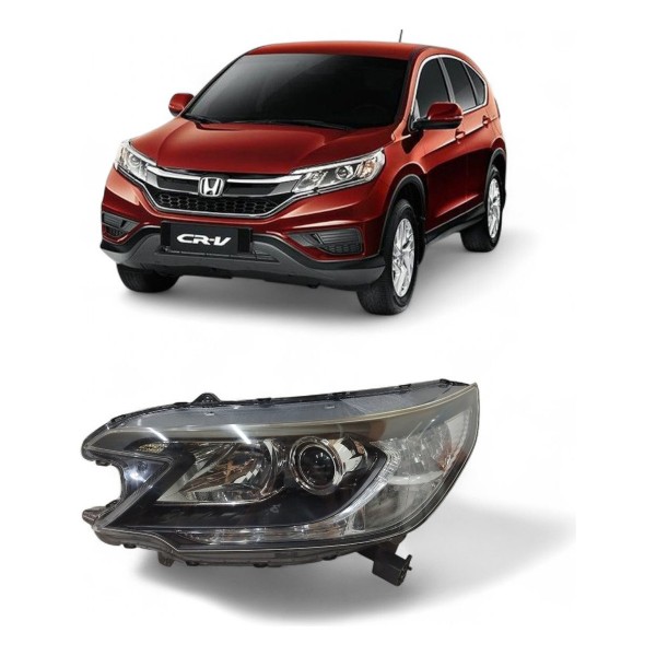 Farol Esquerdo Honda Crv 2013 2014 A 2016 Máscara Negra