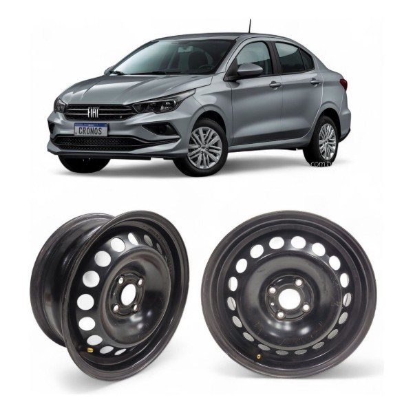 Roda Ferro Aro 15 Fiat Cronos 2017 2018 4 Furos 15h2x6j Orig