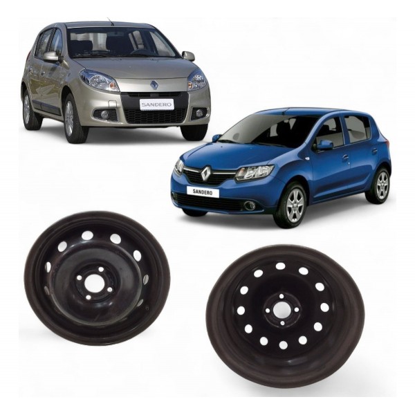 Roda Ferro Aro 15 Renault Sandero Detalhe Amassado 4 Furos