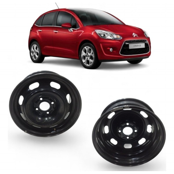 Roda Ferro Aro 15 C3 307 6jx15h2 9643202580 4 Furos