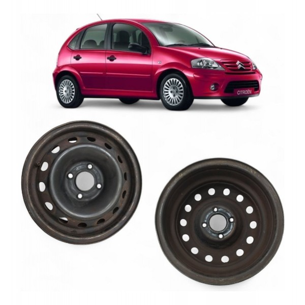 Roda Ferro Aro 14 Citroen C3 5½jx14 4 Furos Original