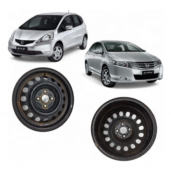 Roda Ferro Aro 15 Honda City Fit 15x5½j 4 Furos Original