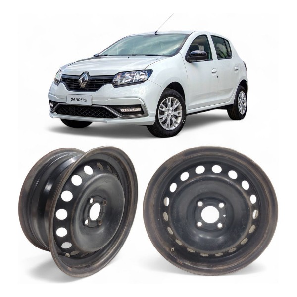 Roda Ferro Aro 15 Renault Sandero Logan Expression 4 Furos