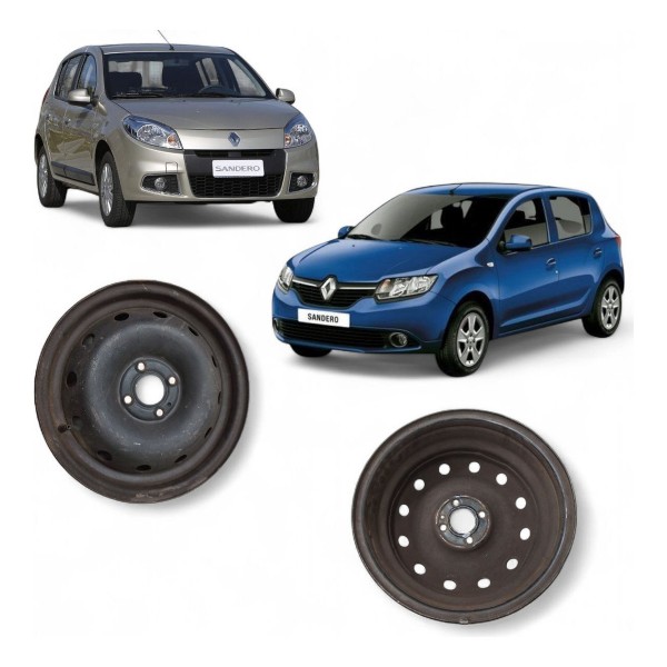 Roda Ferro Aro 15 Renault Sandero 6jx15h2 4 Furos Original