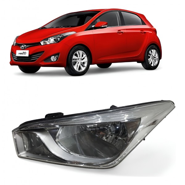 Farol Esquerdo Hyundai Hb20 2012 2013 A 2019 Cromado