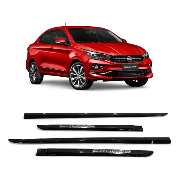 Kit Friso Porta Fiat Cronos 2018 2019 2020 2021 2022 Preto