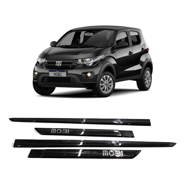 Kit Friso Porta Fiat Mobi 2017 2018 A 2022 Preto Vulcano