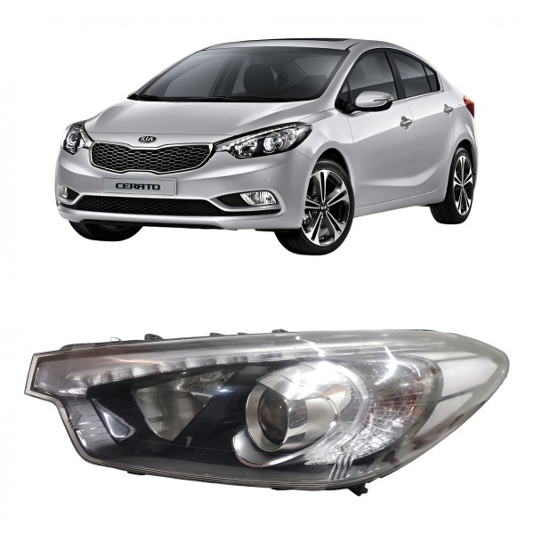 Farol Esquerdo Kia Cerato 2014 2015 2016 Foco Duplo Led Orig