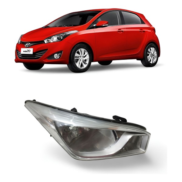Farol Direito Hyundai Hb20 2012 2013 2014 A 2019 Cromado