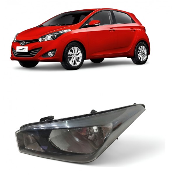 Farol Esquerdo Hyundai Hb20 2012 2013 A 2019 Máscara Negra