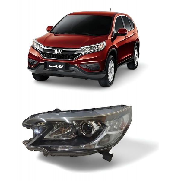 Farol Esquerdo Honda Crv 2013 2014 A 2016 Máscara Negra