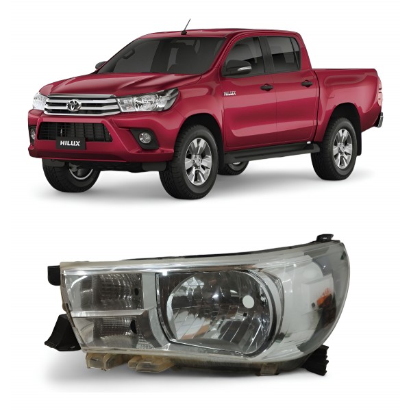 Farol Esquerdo Toyota Hilux 2016 2017 2018 2019 2020 Cromado