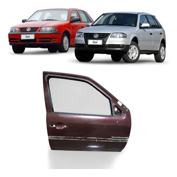Porta Dianteira Direita Vw Gol G3 G4 2001 2002 2006 2007 Bordô Porta Dianteira Direita Vw Gol G3 G4 2001 2002 2006 2007 Bordô