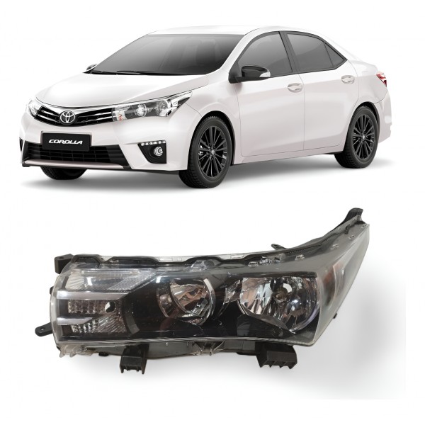 Farol Esquerdo Toyota Corolla 2015 2016 2017 Máscara Negra