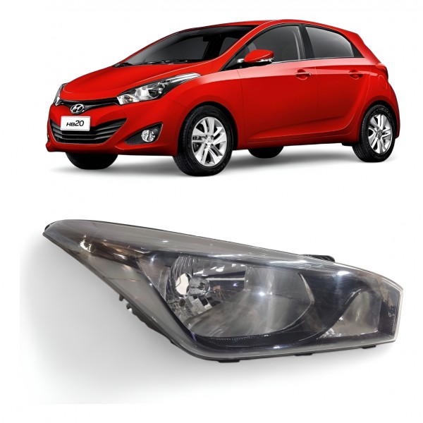 Farol Direito Hyundai Hb20 2012 2013 A 2019 Máscara Negra