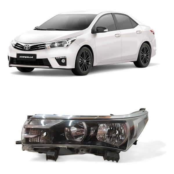 Farol Esquerdo Toyota Corolla 2015 2016 2017 Máscara Negra