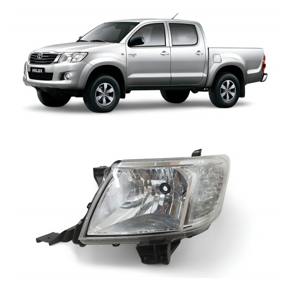 Farol Esquerdo Toyota Hilux 2012 2013 2014 Cromado Detalhe