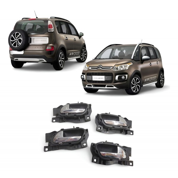 Kit 4 Maçaneta Interna Citroen C3 Aircross 2013 A 2019