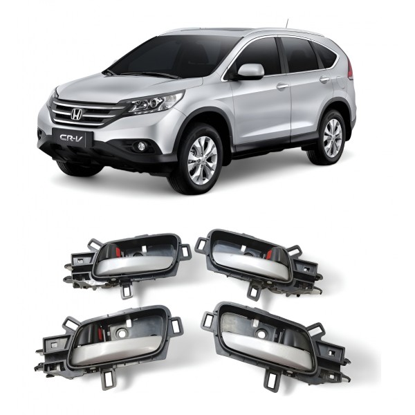 Kit 4 Maçaneta Interna Honda Crv 2012 2013 2014 2015 2016
