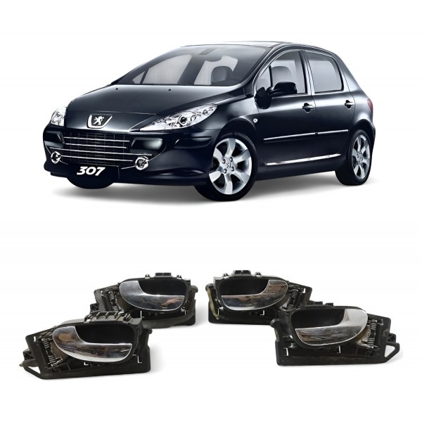 Kit 4 Maçaneta Interna Peugeot 307 2004 2005 2006 A 2013