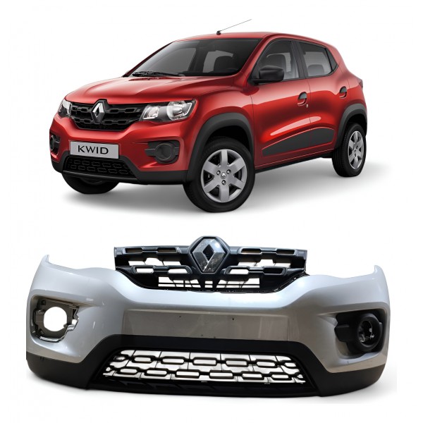 Parachoque Dianteiro Renault Kwid 2017 2018 2019 2020 Cinza