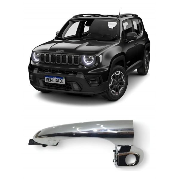 Maçaneta Externa Dianteira Esquerda Jeep Renegade 2017  2022 Cromado