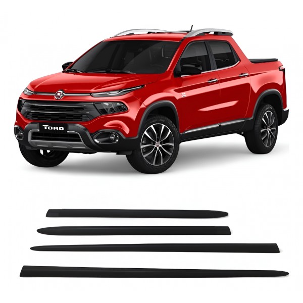 Kit Friso Porta Fiat Toro 2016 2017 2018 2019 2020 A 2023 Preto