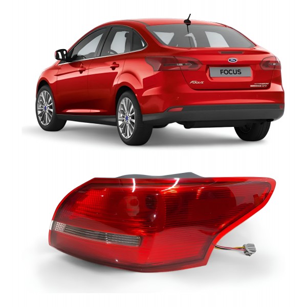 Lanterna Traseira Direita Ford Focus Sedan 2016 2017 2018 Direito/passageiro Vermelho