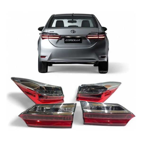 Kit Lanterna Traseira Corolla 2017 2018 2019 Canto Tampa Led Ambos Lados Vermelho Kit Lanterna Traseira Corolla 2017 2018 2019 Canto Tampa Led Ambos Lados Vermelho